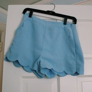 Light Blue Scallop Shorts